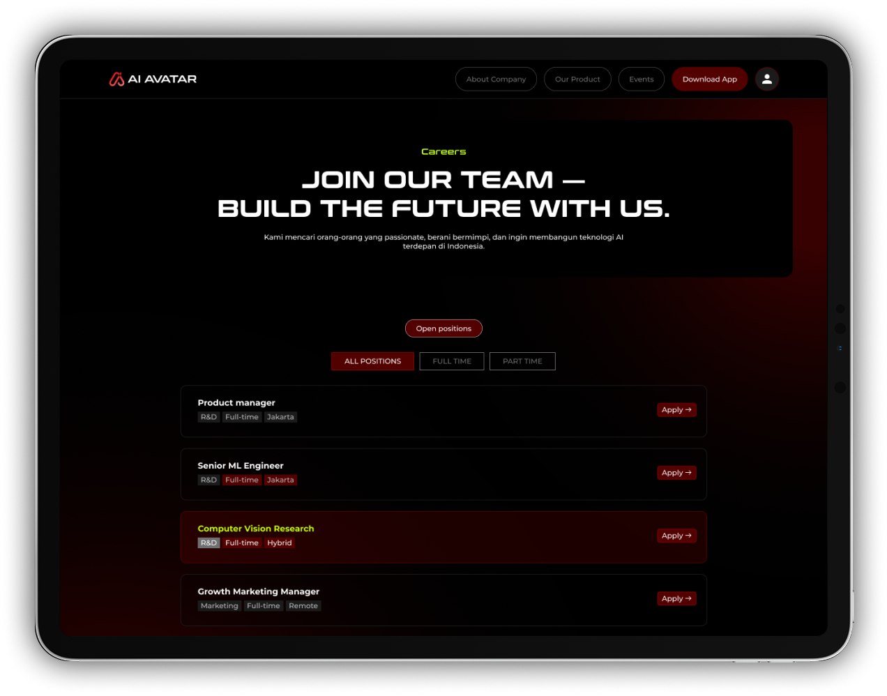 AI AVATAR INDONESIA - Company Website4