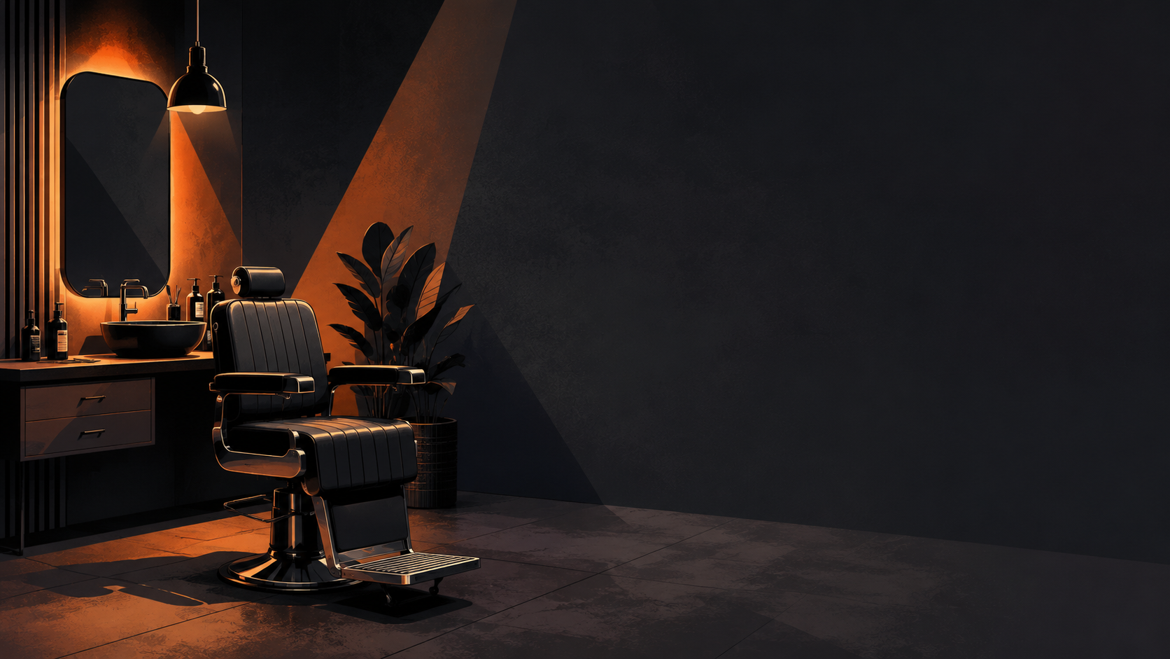Loka Barber chair in a precision-grid interior